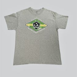 LA Galaxy MLS soccer vintage 2000’s gray graphic t shirt  Size Large
