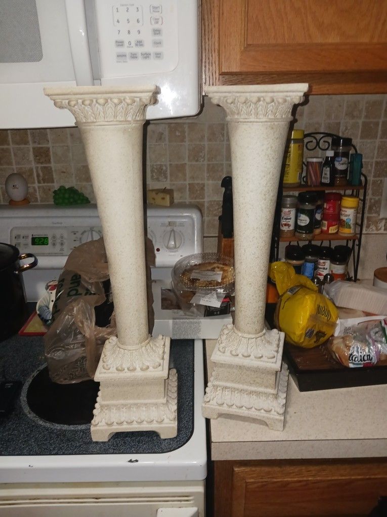 Gorgeous Set Stone Made Candle Stands 24inht 12 Set Firm