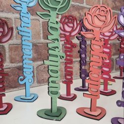 Personalized Party Favors/wooden Rose