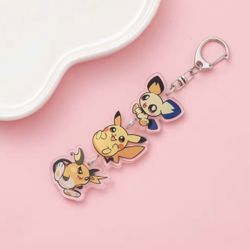 Pikachu Family Acrylic Charm Keychain ✨