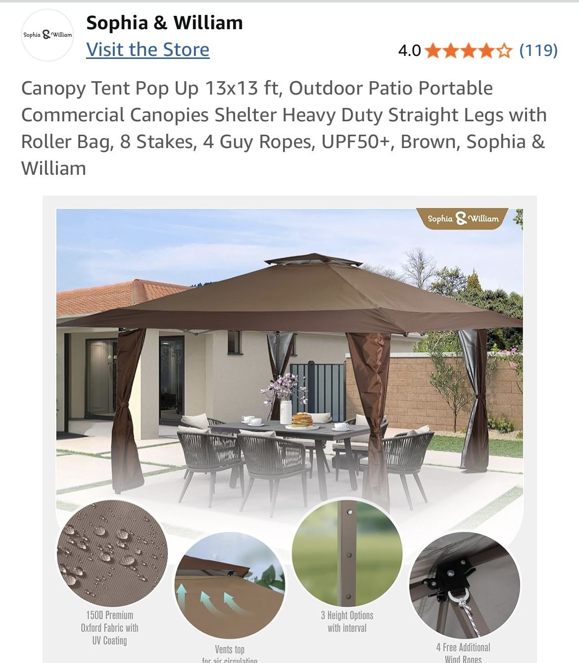 13 X 13 Pop Up Canopy/ Gazebo