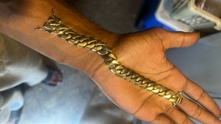 14K Cuban link bracelet & chain