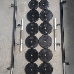 Weight Standard Set #90lbs And Workout Bars 