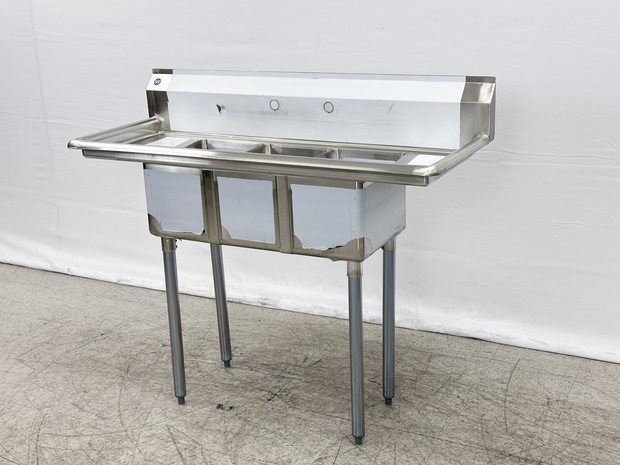 50 Inch Commercial Stainless Steel Three Compartment Restaurant Sink With Drainboards And Galvanized Legs,All Products : American Fashion Style Bags On Sale