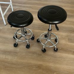 Two Adjustable Height Stools 