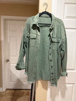 Women’s Green Oversized Denim jacket