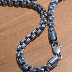 Vintage Stainless Steel Box Chain