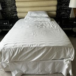 Headboard, Box Frame And Side Tables 