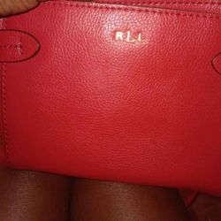 Red Polo Purse Leather 