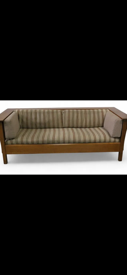 Stickley Mission Oak arts and crafts style sofa, 84.5”x 38”x 30”h, no rips , tears, etc