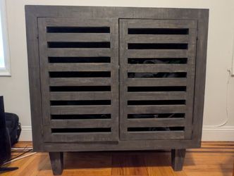 Dark Wood Chest - Entertainment Center and Storage Solution