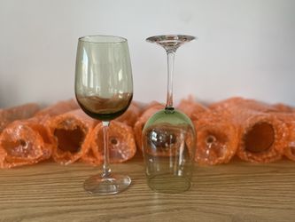Wine Glasses Olive Green