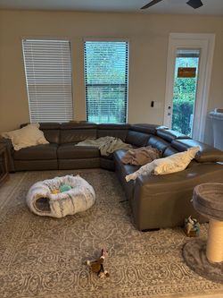 Leather sectional couch