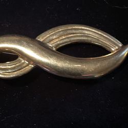 Vintage Infinity Symbol Goldtone Brooch