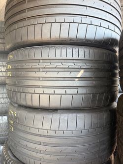 (4) 295/35ZR23 SET OF USED TIRES CONTINENTAL 80% LIFE !!