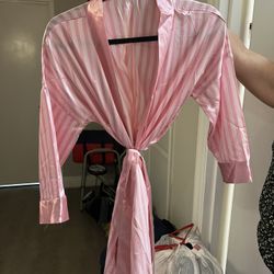 Pink Satin Robe