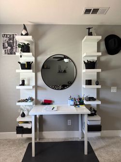 IKEA Desk and 2 IKEA shelves