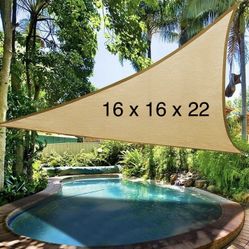 NEW Patio Awning Triangle Sunshade Canopy Top Sail 16x16x22 Feet 