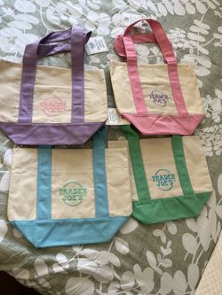 Pastel color Trader Joe’s bags