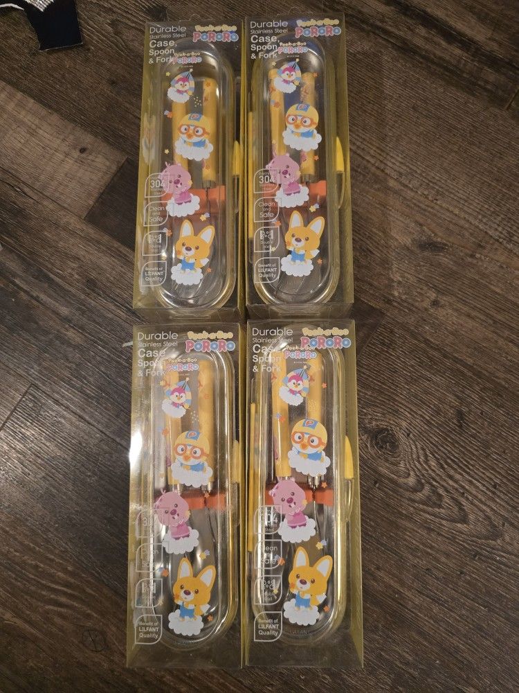 Peekaboo Pororo Stainless Steel Utensils And Case