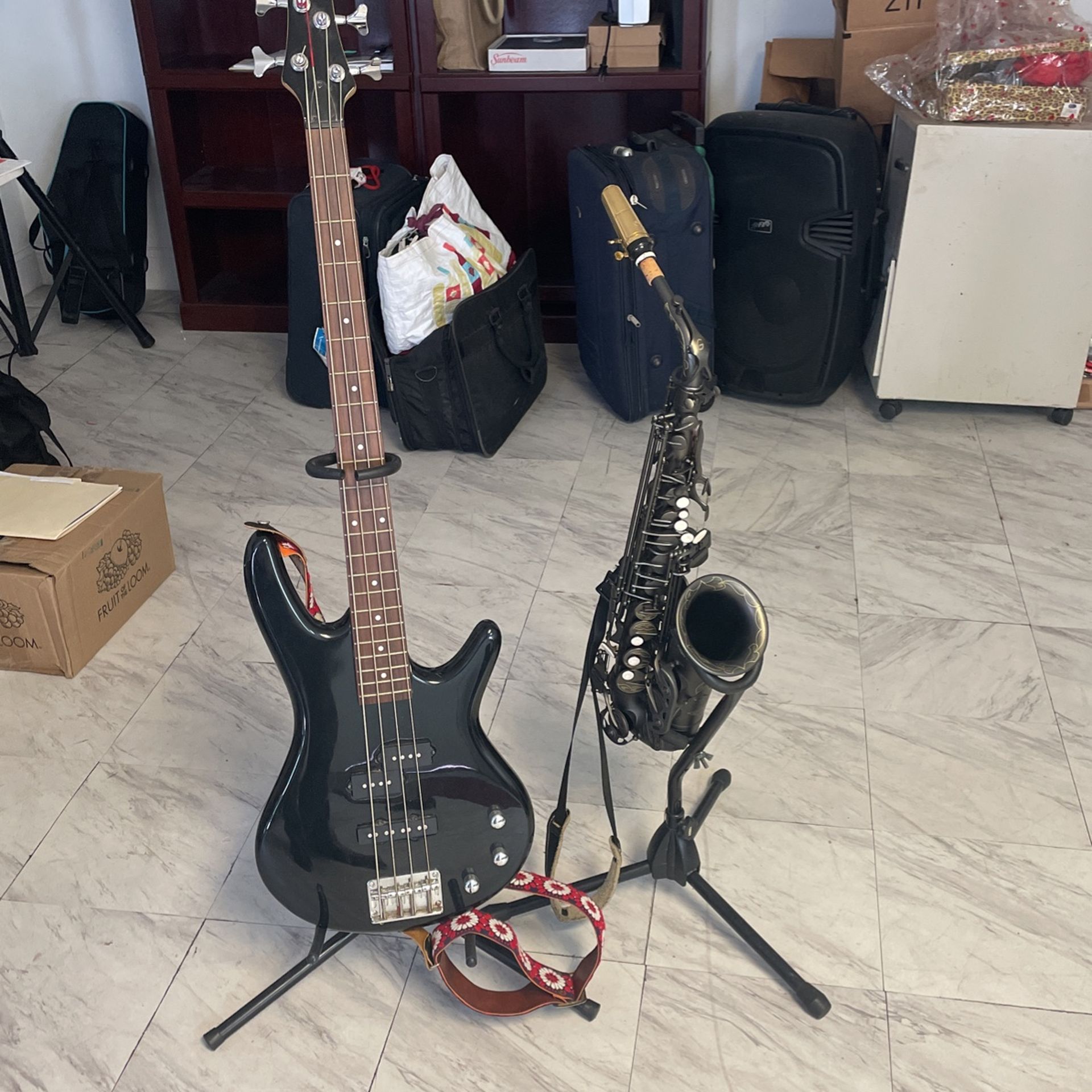Bass Guitar And Alto Sax