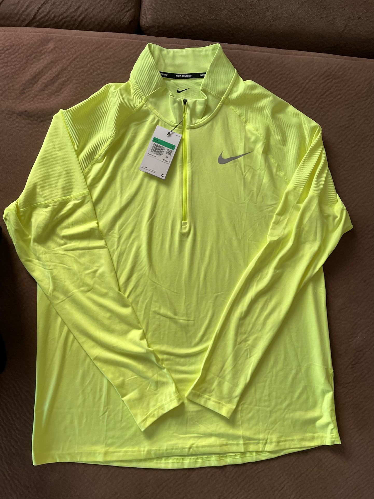 New Nike Men's Element Dri-FiT 1/2 Zip Running Top Volt Jacket Size XL