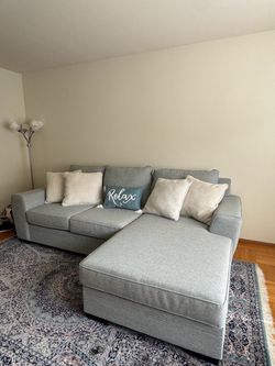 Living Spaces Delano Pearl Loveseat + Chaise