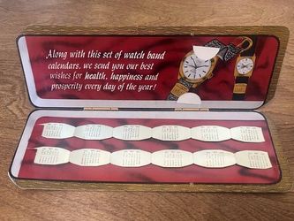 1971 Christmas Advertising Salesman Sample Set 12 Watch Band Calendars
