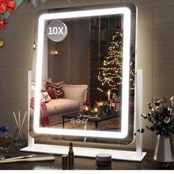 FENNIO Vanity Mirror with Lights 22 Inch- LED Lighted Makeup Mirror,Large Makeup Mirror with Lights,Touch Screen with 3-Color Lighting,Led Mirror Make