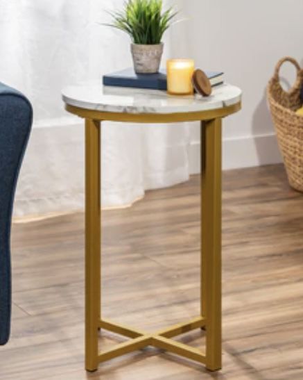 Gold and marble side table