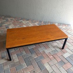 Vintage Mid Century 60s Danish Modern Asko For Stendig Oak And Steel Coffee Table 