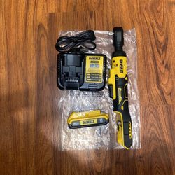 (1)Dewalt 20V Max Brushless Atomic Compact 3/8” Ratchet (DCF513) (1) 2.0 Battery (1) 12v/20v Charger 