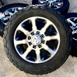 20” Ram 2500 Limited Longhorn OEM Polished Charcoal Wheels w/ Sensors and 285/60R20 BF Goodrich KO2s