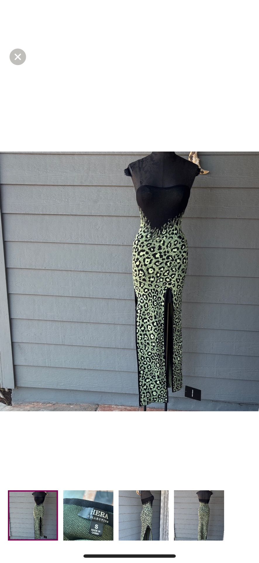 Hera Collection Green and Black Strapless Dress