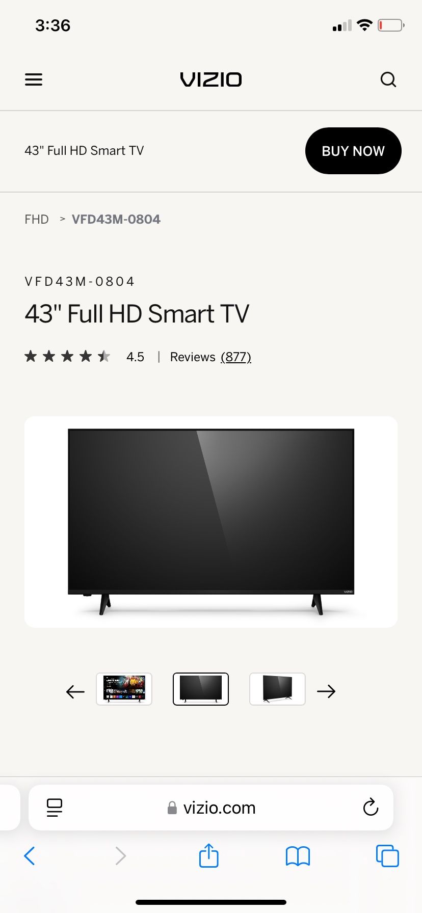 VIZIO 43 Inch V Series 4K UHD LED Smart TV Bluetooth Compatible
