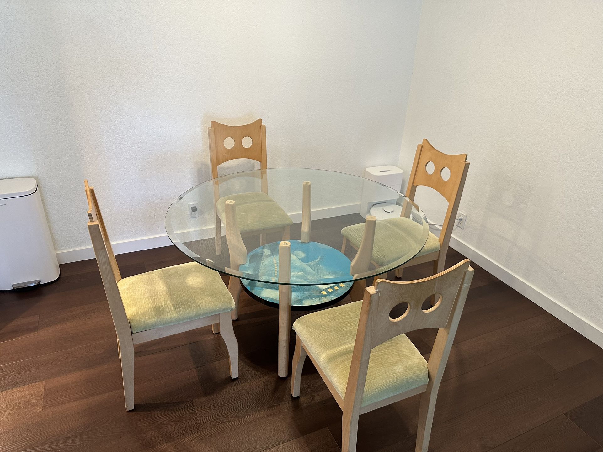 For Sale: Seater Round Glass Top Dining Table – Used, Good Condition