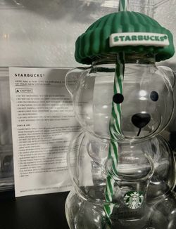 Bearista Star Bucks Glass Cup 20 oz