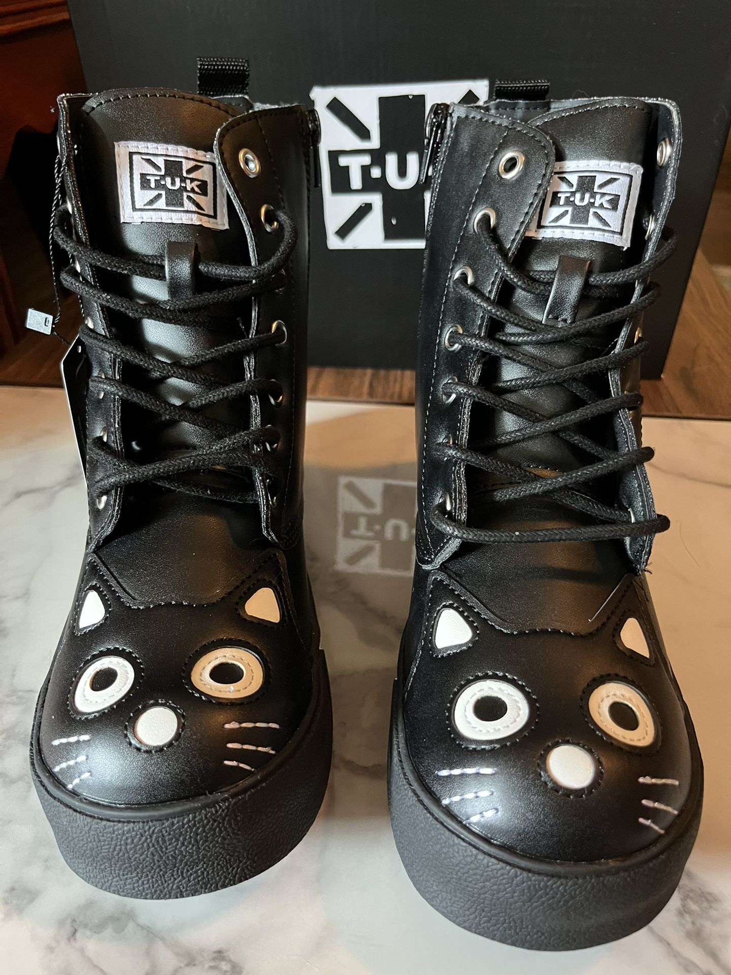 T.U.K. Womens Kitty Sneaker Boot Black