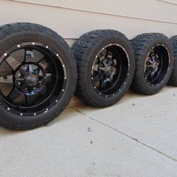 Used Black 20X10 Insane Offroad Rims & Used LT 275 55 20 Tires