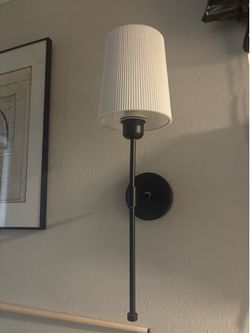 Set of 2 Wall Sconces with Rechargeable Light Bulbs – 23” Tall