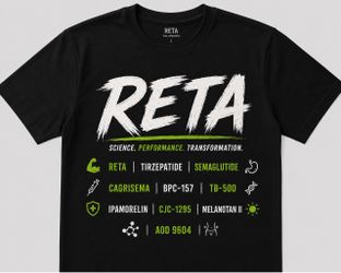 RETA Fuel Progress Black Graphic T-Shirt Size L