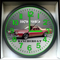 1979 Ford Ranchero GT Glow In The Dark Wall Clock New!