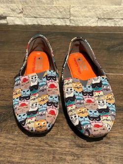 Skechers BOBS Plush Cat Cartoon Slip On Flats Women’s Size 8.5 NWOT 34409  Multi