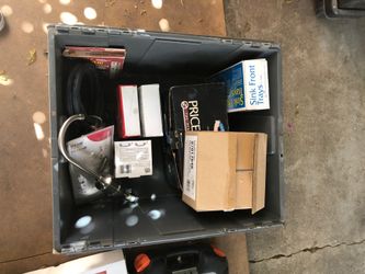 Box of plumbing and household items