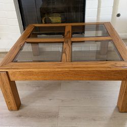 Wooden and Glass Table 