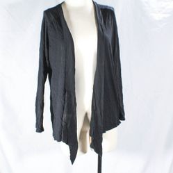 Classic Black Drape Open Cardigan – Jennifer Aniston Style (Casual Minimalist)