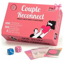 Life Sutra Couple Reconnect 3 in 1 Game - 200 Classsic Conversation Cards, 100 Scratch Off Date Adventures and Endless Date Nights Combinations with T