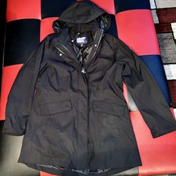 Lands’ End Hooded Shell Jacket M