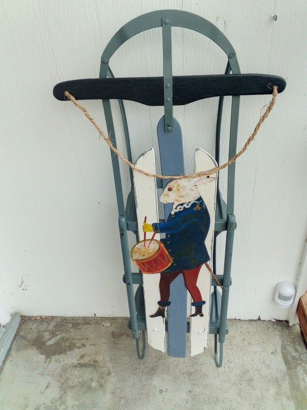 Old Wooden Sled Decor