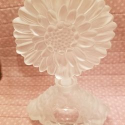 Sunflower Perfume Bottle. Frosted glass. Gift For any OCCATION